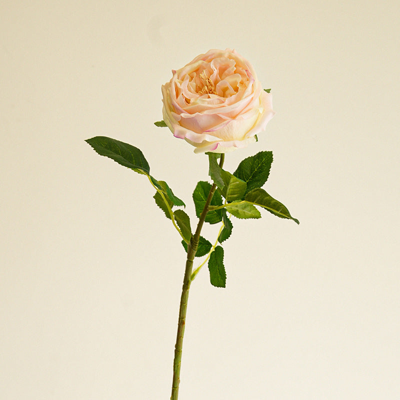 Artificial garden rose and peony silk flower stem