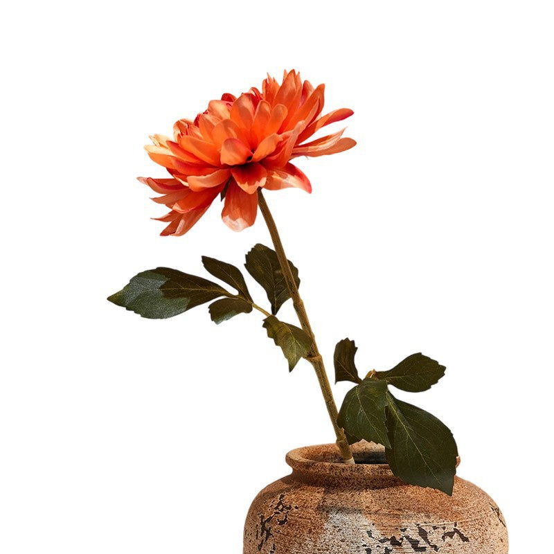 Artificial chrysanthemum stem with large silk flower head