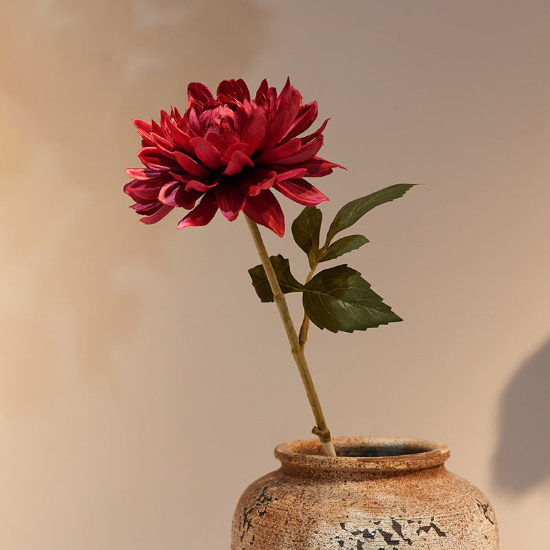 Artificial chrysanthemum stem with large silk flower head