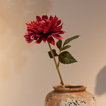 Artificial chrysanthemum stem with large silk flower head