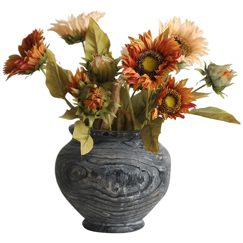Artificial sunflower stem in oil-painting style coloring