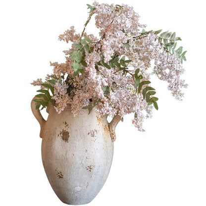 Artificial locust blossom branch with clustered small blooms