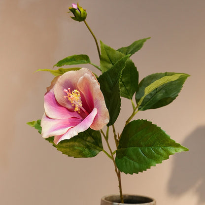 Artificial large bloom stem with coated silk petals