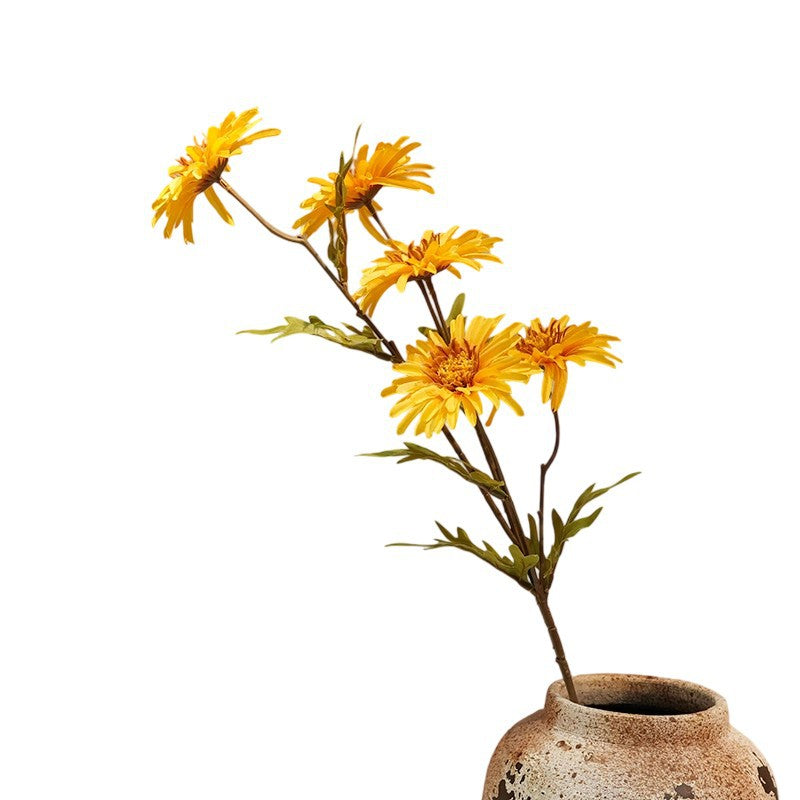 Artificial spider chrysanthemum stem with fine-petaled bloom, orange color