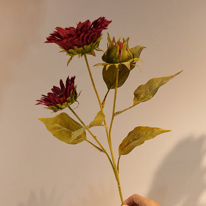 Artificial sunflower stem in oil-painting style coloring