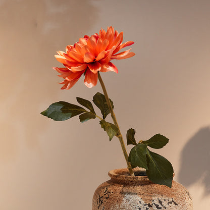 Artificial chrysanthemum stem with large silk flower head