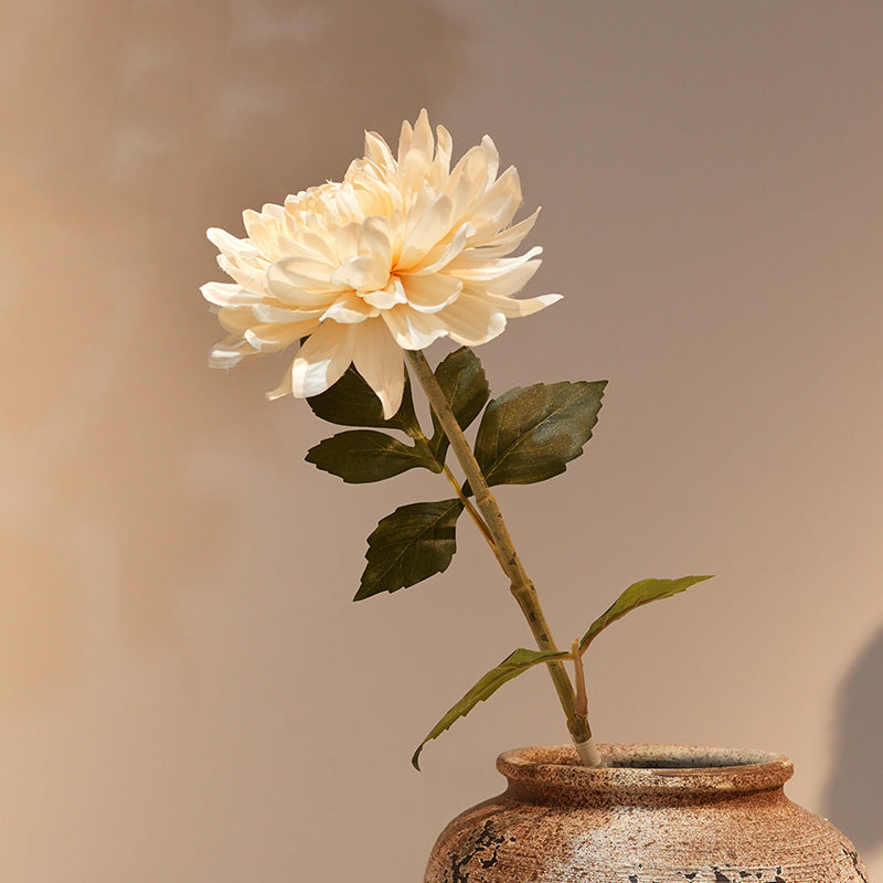 Artificial chrysanthemum stem with large silk flower head