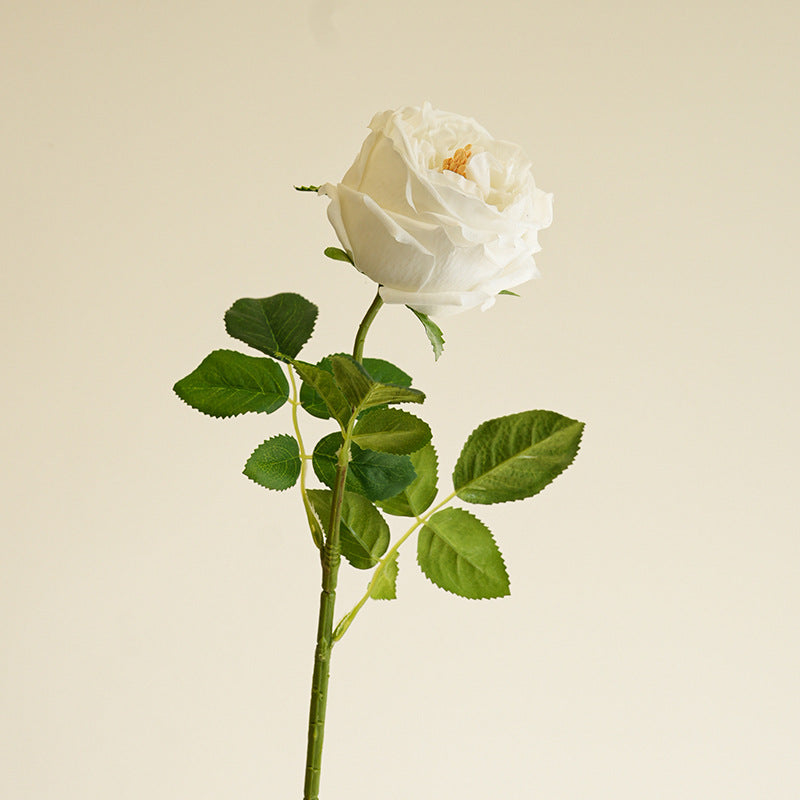Artificial garden rose and peony silk flower stem