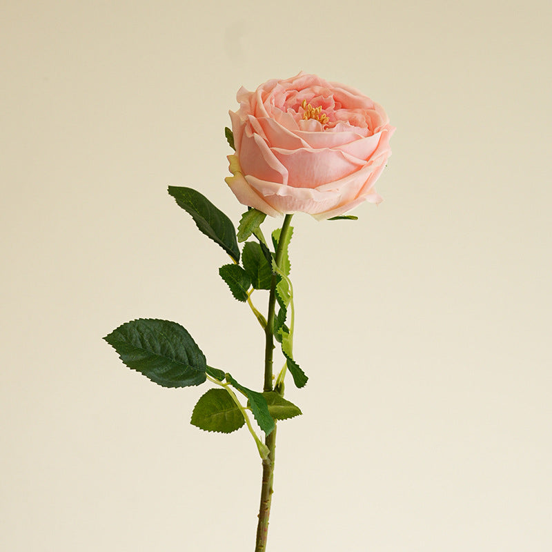 Artificial garden rose and peony silk flower stem