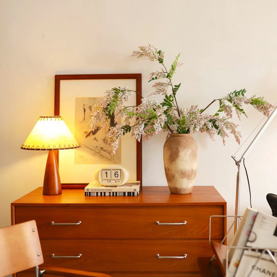 Artificial locust blossom branch with clustered small blooms
